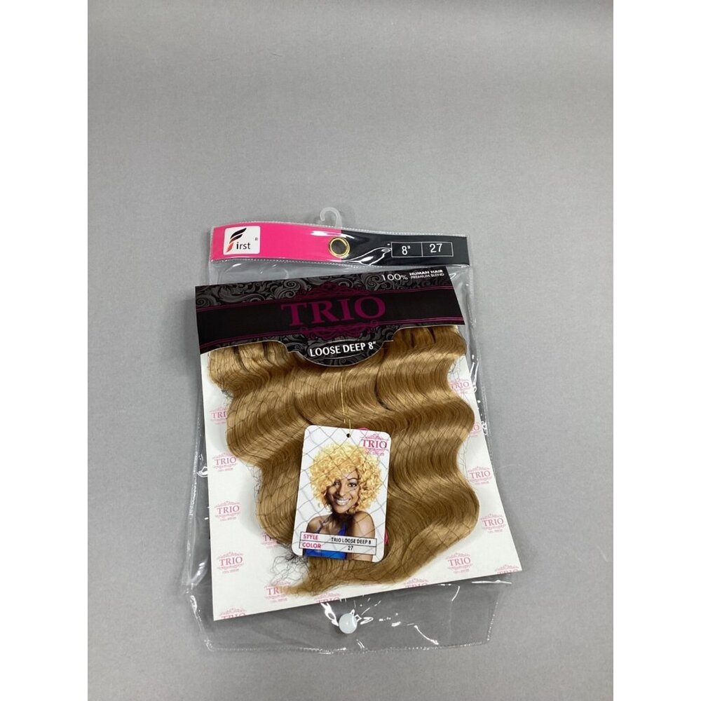 8" Trio Loose Deep Color #27 Honey Blonde  Blended Hair Extensions Track By Firs